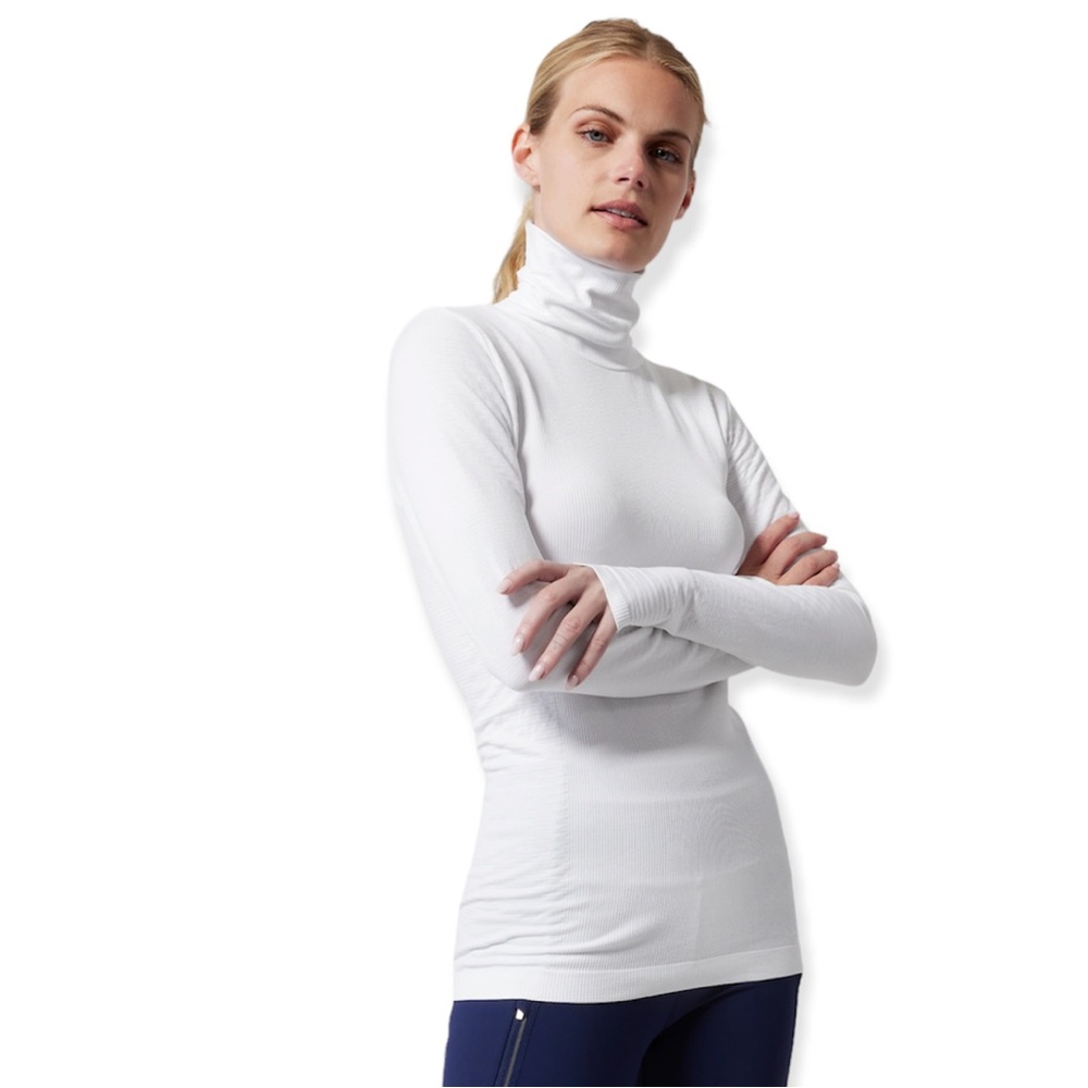 Athleta Flurry Blizzard Seamless White Turtleneck